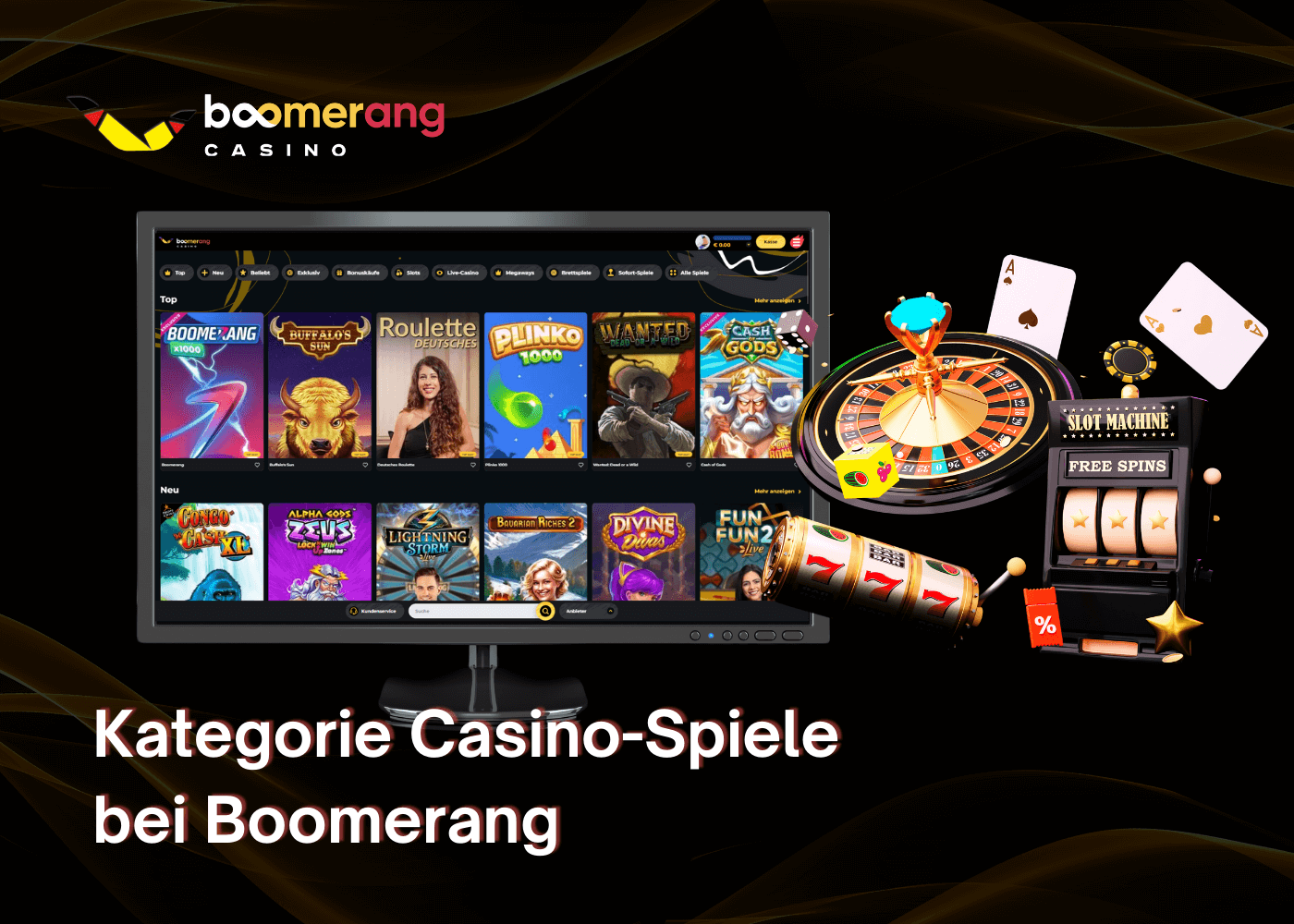 Kategorie Casino-Spiele bei Boomerang