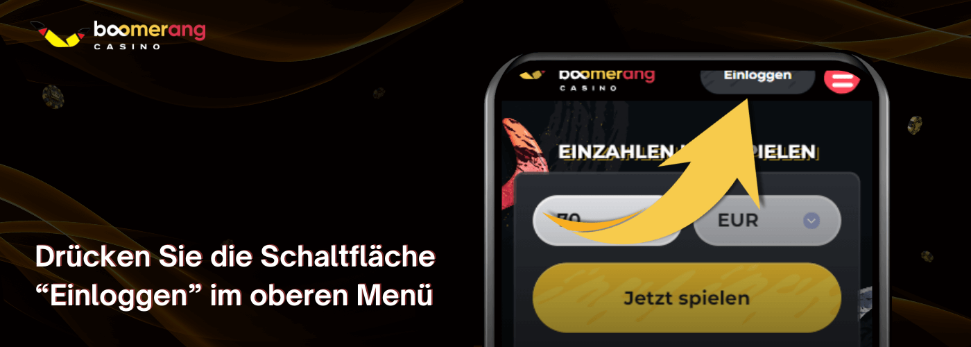 Drücken Sie die Schaltfläche "Einloggen" im oberen Menü